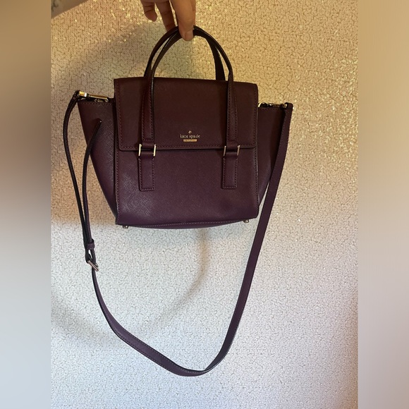 Kate spade leather plum cross body bag - Picture 1 of 6
